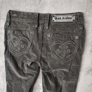 Rock Revival Women’s Washed Charcoal Embroidered Pocket Skinny Jeans